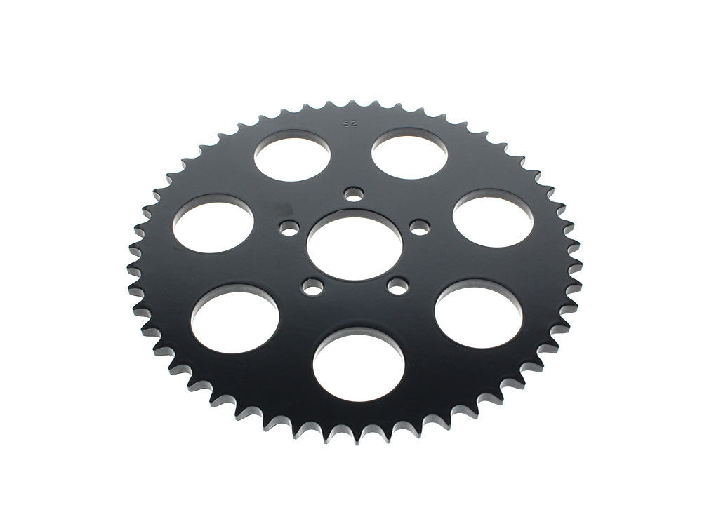 RSS BAI-D26-0143GB-52 52 Tooth Flat Steel Rear Chain Sprocket Gloss Black for Big Twin 00-Up/Sportster 00-21