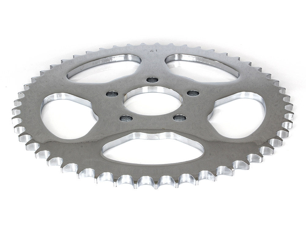 RSS BAI-D26-0147-51 Flat Steel 51 Teeth Rear Chain Sprocket Chrome for Big Twin 00-Up/Sportster 00-21