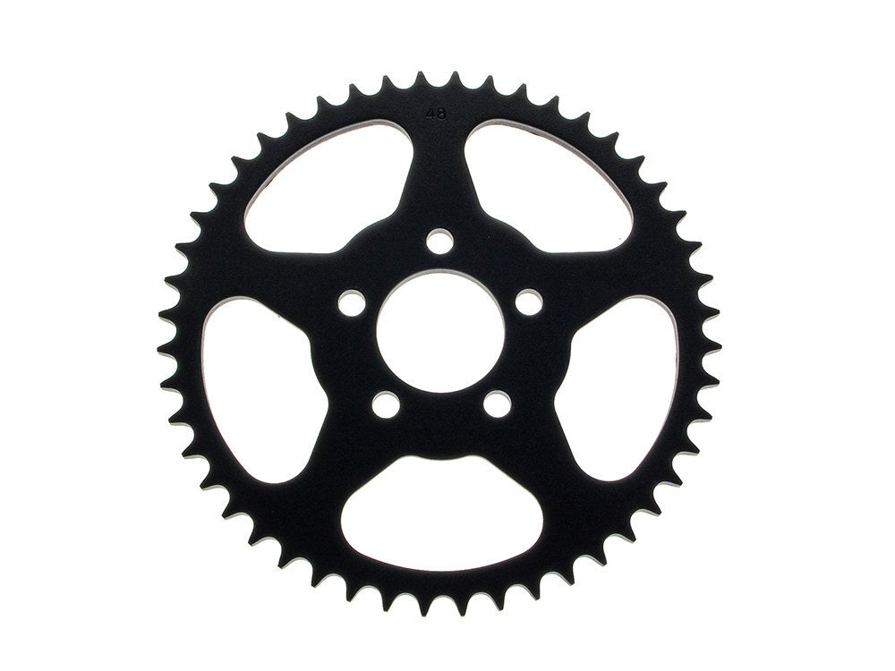 RSS BAI-D26-0147MB-48 Flat Steel 48 Teeth Rear Chain Sprocket Black for Big Twin 00-Up/Sportster 00-21