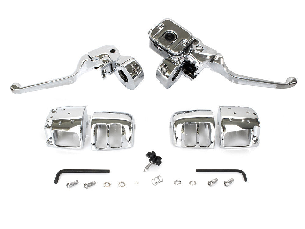 RSS BAI-H07-0697 Handlebar Control Kit Chrome for Big Twin 96-10/Sportster 96-03 w/Single Disc Front Brake