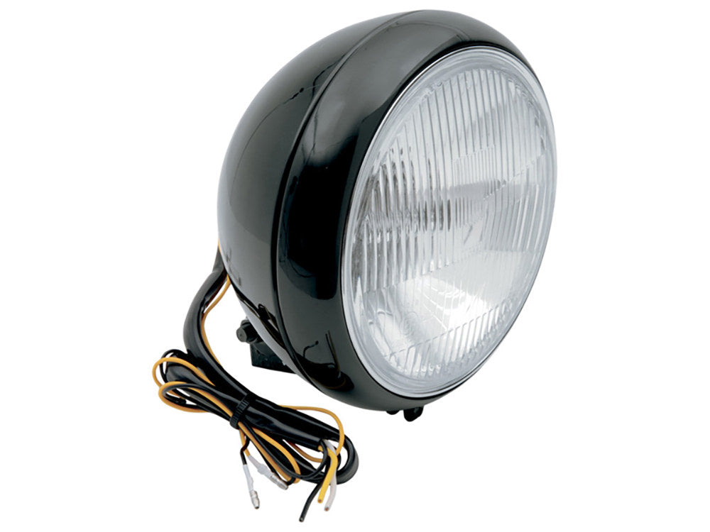 RSS BAI-L20-6084HERB 7" Headlight Black for Harley-Davidson FL Softail 86-17