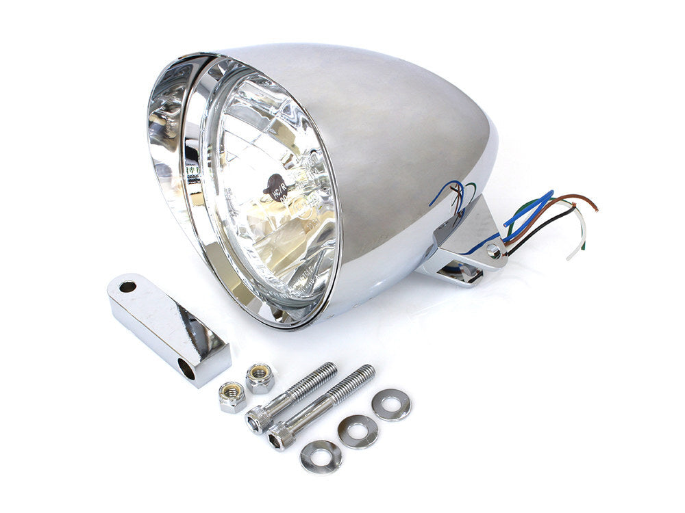 RSS BAI-L20-6131CVE 5-3/4" Billet Headlight w/Visor & Extended Mount Chrome