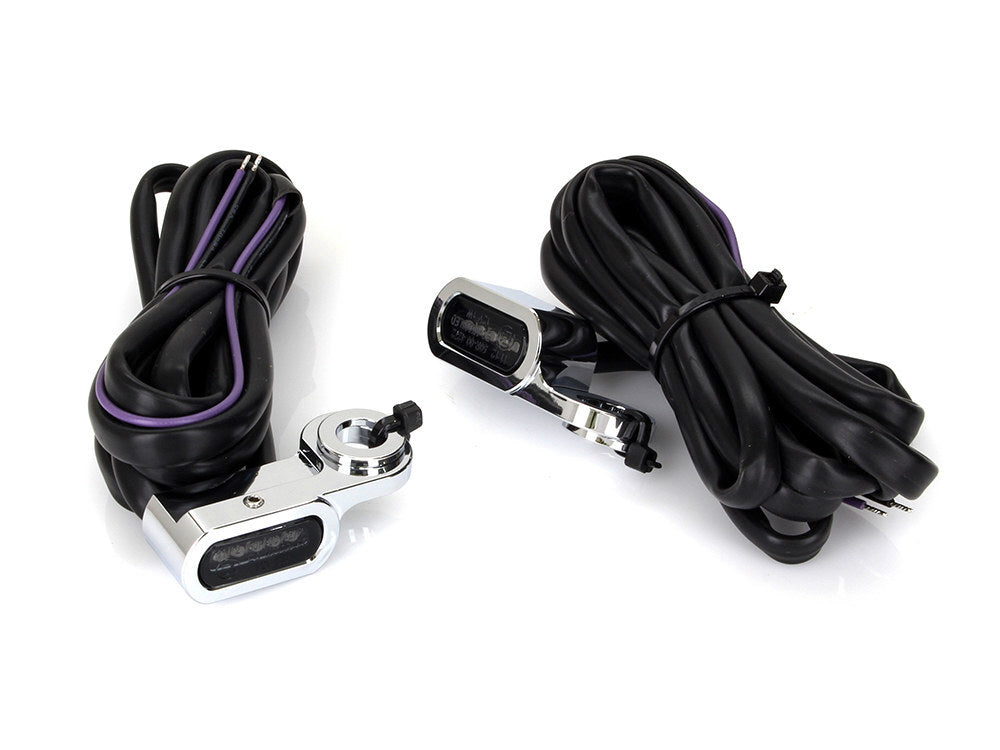 RSS BAI-L22-0229CE Under Perch Turn Signals Chrome for Softail S 16-17/V-Rod 09-17/Touring 09-Up Models w/Hydraulic Clutch