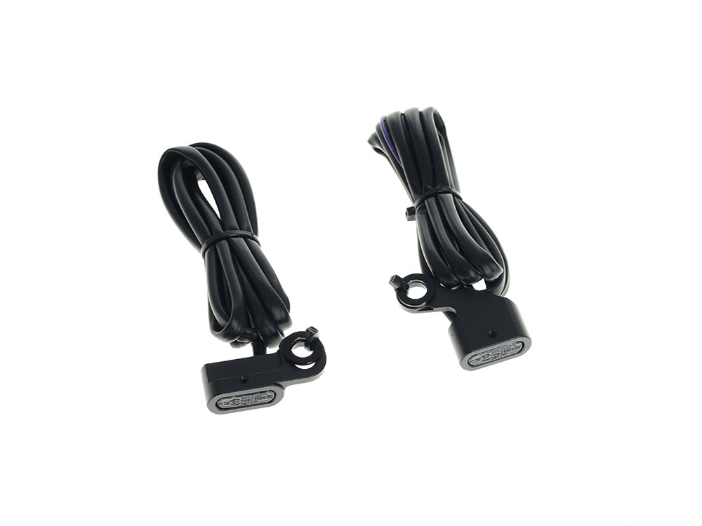 RSS BAI-L22-0230MBE Under Perch Turn Signals Black for Softail 84-14/Dyna 91-17/Sportster 82-03