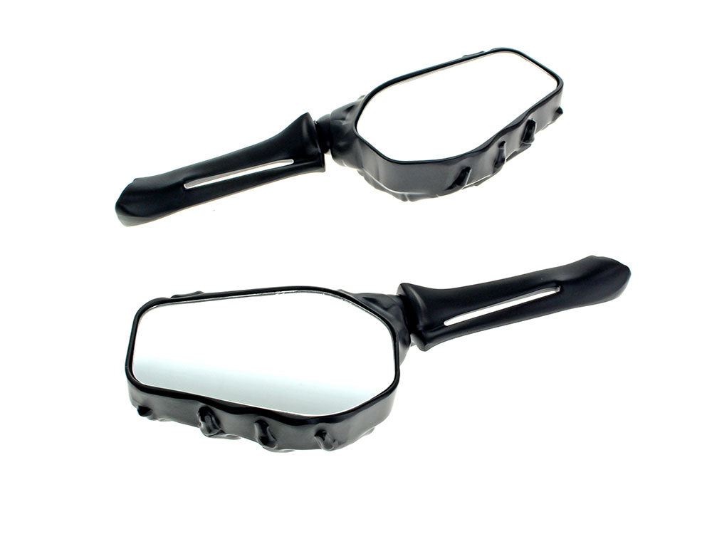 RSS BAI-M60-6287B Skeleton Hand Mirrors Black (Pair)
