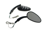 RSS BAI-M60-6373BLED Sleek Billet Directional Mirrors w/LED Indicators Black