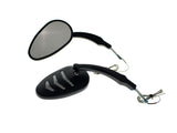 RSS BAI-M60-6373BLED Sleek Billet Directional Mirrors w/LED Indicators Black