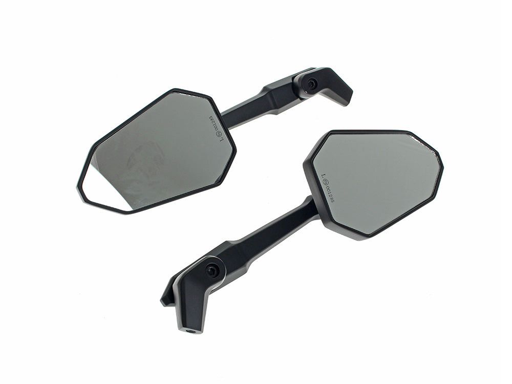 RSS BAI-M60-6375MBE Extremity Mirrors w/Adjustable Stem Black (Pair)