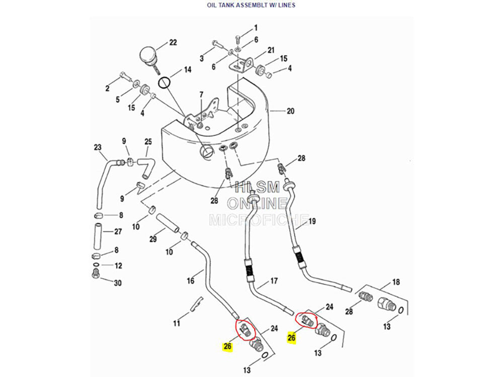 RSS BAI-T03-0150 Oil Feed & Return Line Retainer Assembly for Softail 00-17