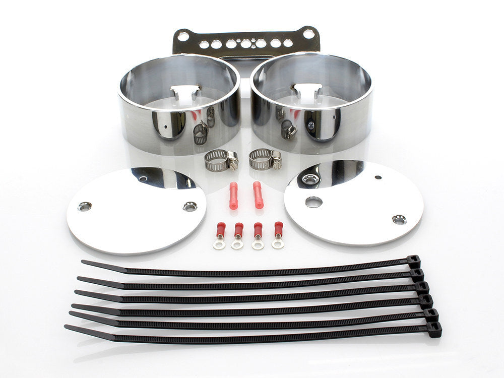 RSS BAI-T21-6924 Dual Gauge Mount Chrome for Dyna 95-05/Sportster 95-11