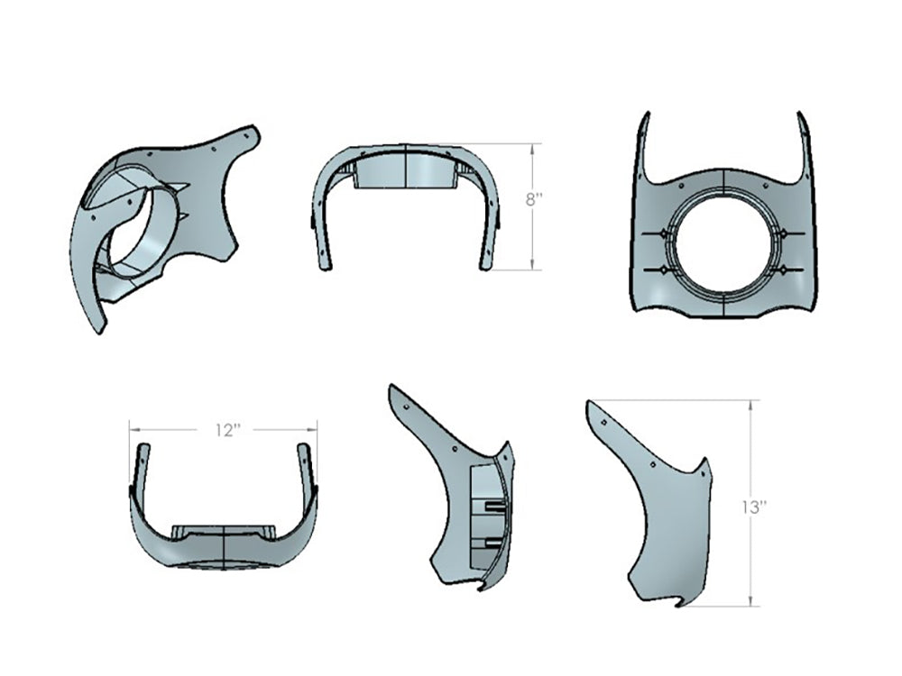 Burly Brand BB10-0001 Outlaw Universal Fairing for 35mm-49mm Forks & 5-3/4" Headlight