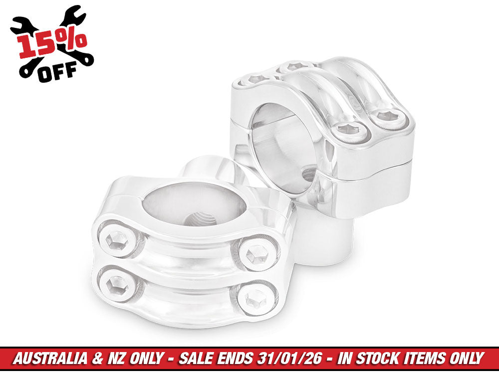 Burly Brand BB12-8012C 1-1/2" Tall Reaper Riser 4 Bolt Set Chrome for 1-1/4" Handlebar