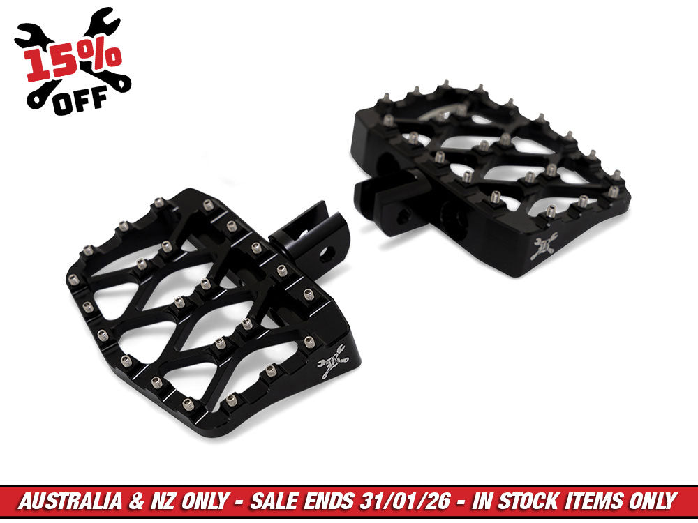 Burly Brand BB13-1019B MX Evolution Mini Floorboards Black for Harley-Davidson Softail 18-Up Front