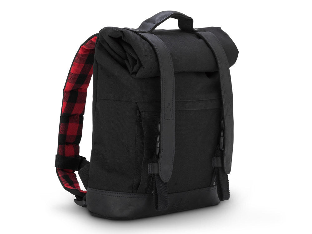 Burly Brand BB15-1020B Voyager Roll Top Black Cordura Backpack