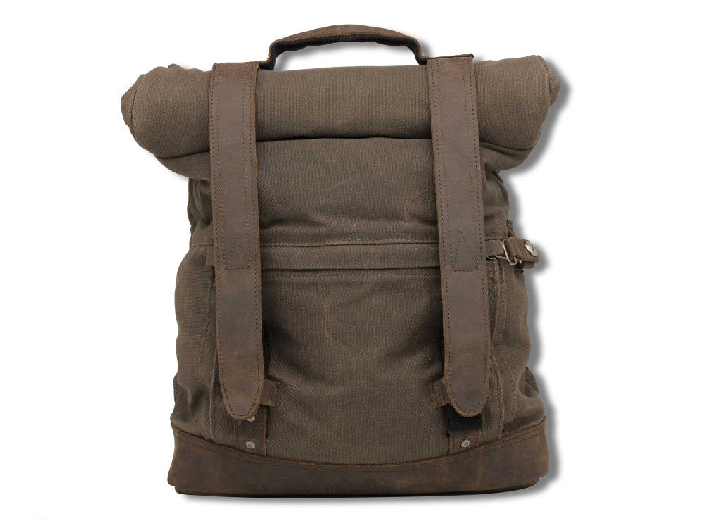 Burly Brand BB15-1020D Voyager Roll Top Dark Oak Backpack