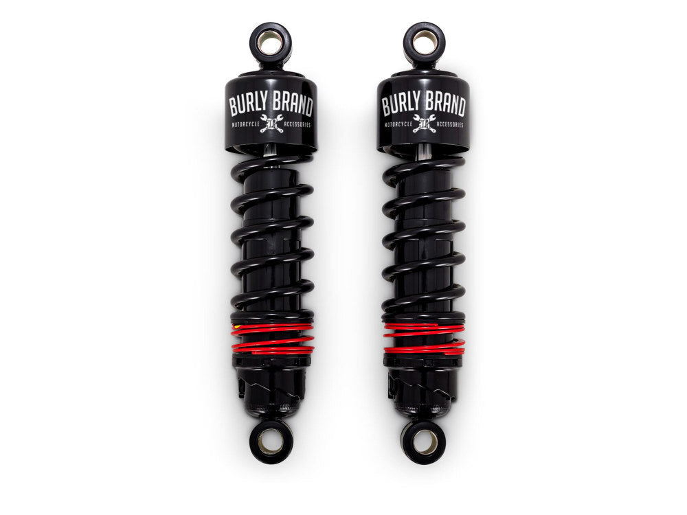 Burly Brand BB28-1206B 10-1/2" Slammer Plus Rear Shock Absorbers Black for Sportster 04-21