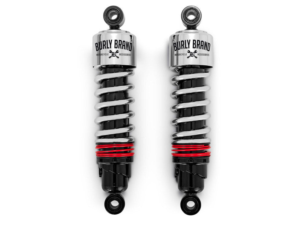 Burly Brand BB28-1207 10-1/2" Slammer Plus Rear Shock Absorbers Chrome for Dyna 91-17