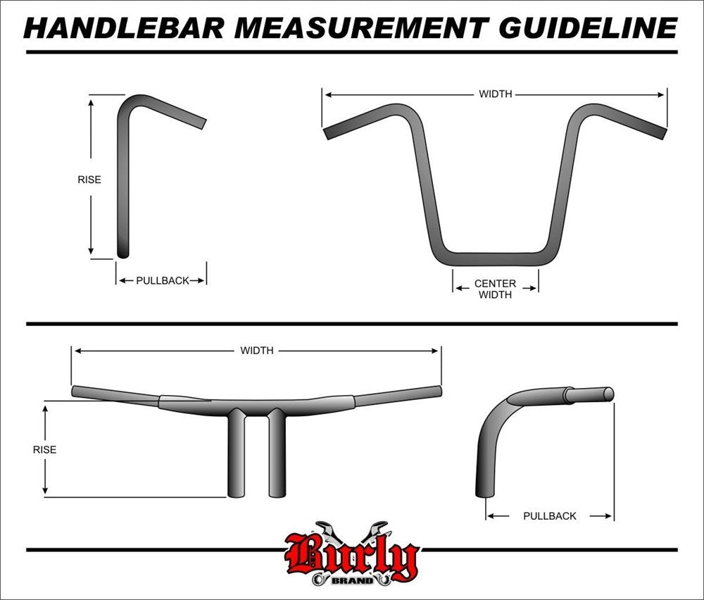 Burly Brand BB28-337 14" x 1" Narrow Ape Hanger Handlebar Black