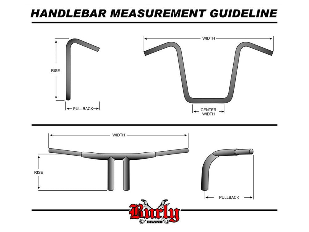 Burly Brand BB28-340 16" x 1" Narrow Ape Hanger Handlebar Chrome