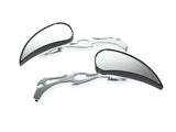 Tucker V-Twin BC-49-0548 Teardrop Mirrors w/Flames Chrome & Black (Pair)