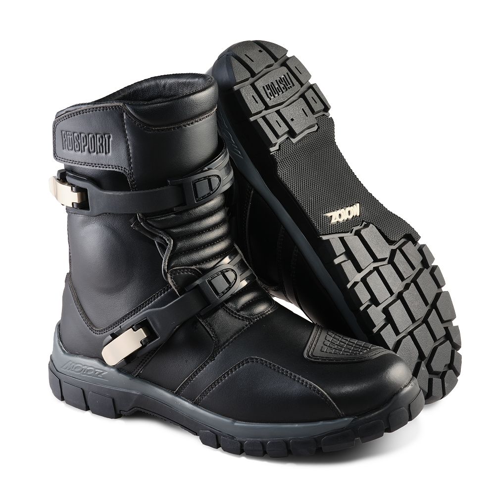 Fusport Gibson x Motoz Black Boots