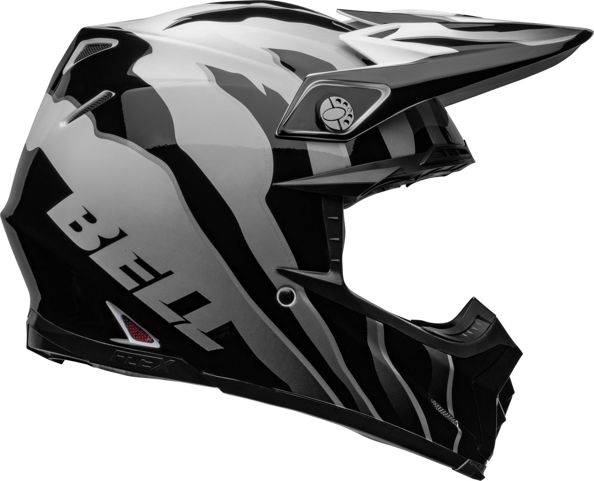 Bell Moto-9S Flex Claw Gloss Black/White Helmet