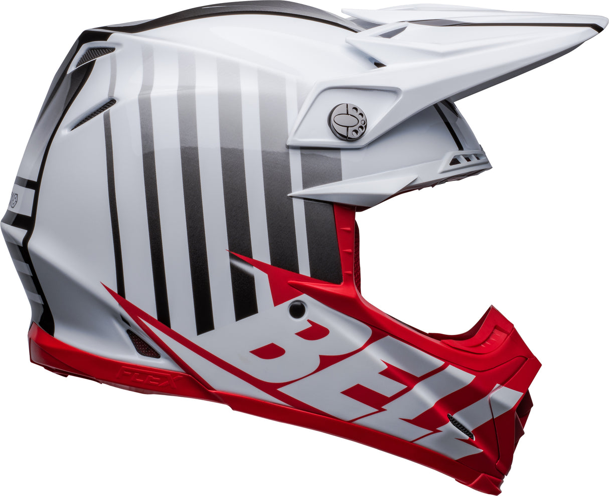 Bell Moto-9S Flex Sprint Matte & Gloss White/Red Helmet