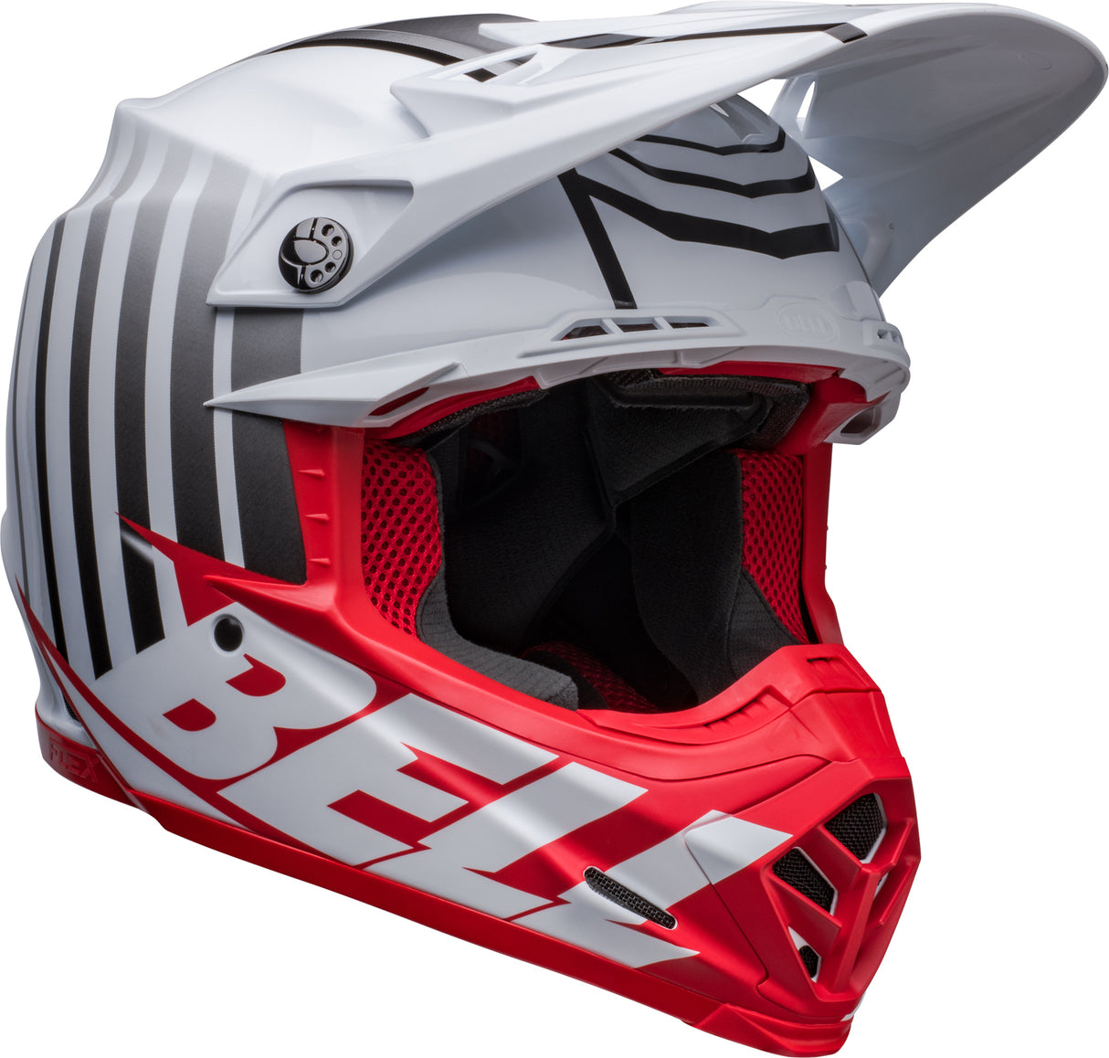 Bell Moto-9S Flex Sprint Matte & Gloss White/Red Helmet