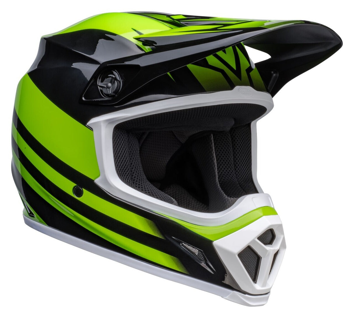 Bell MX-9 MIPS Disrupt Gloss Black/Green Helmet