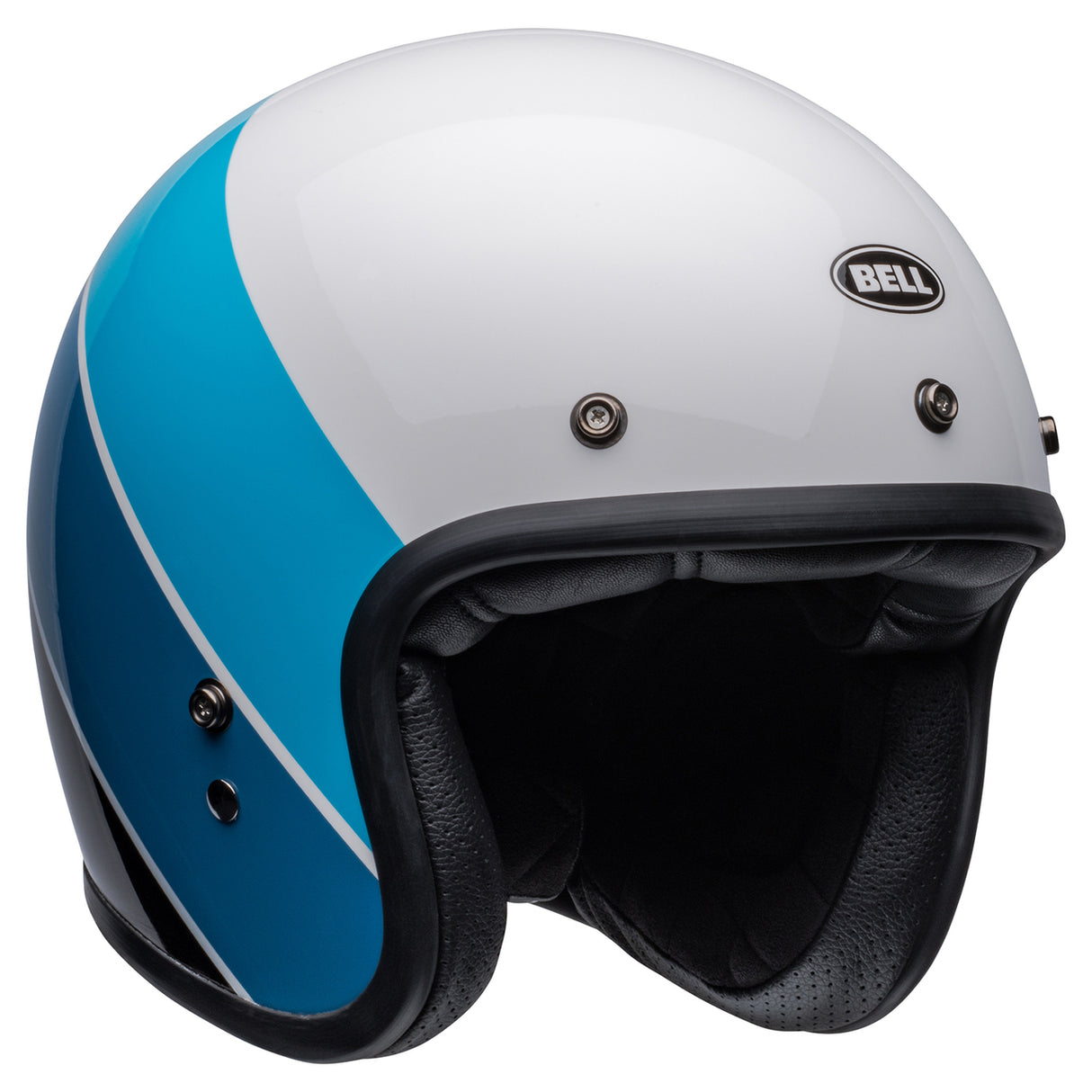 Bell Custom 500 Riff Gloss White/Blue Helmet - EasyR