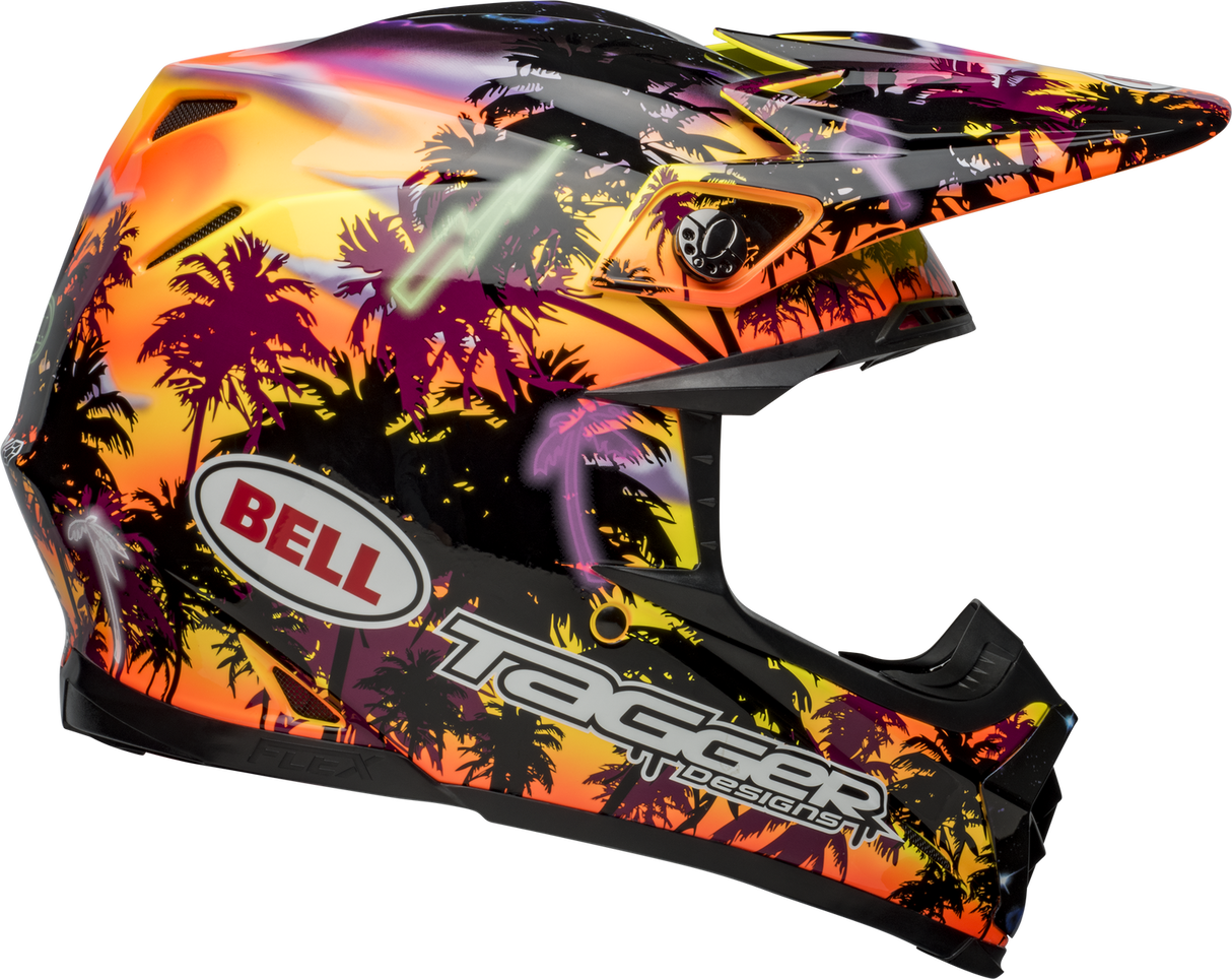 Bell Moto-9S Flex Tagger Tropical Fever Yellow/Orange Helmet