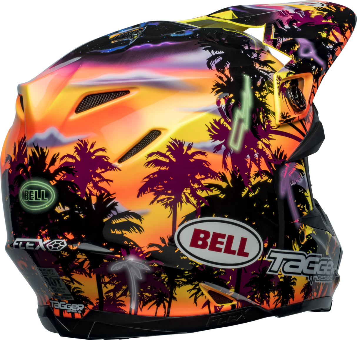 Bell Moto-9S Flex Tagger Tropical Fever Yellow/Orange Helmet