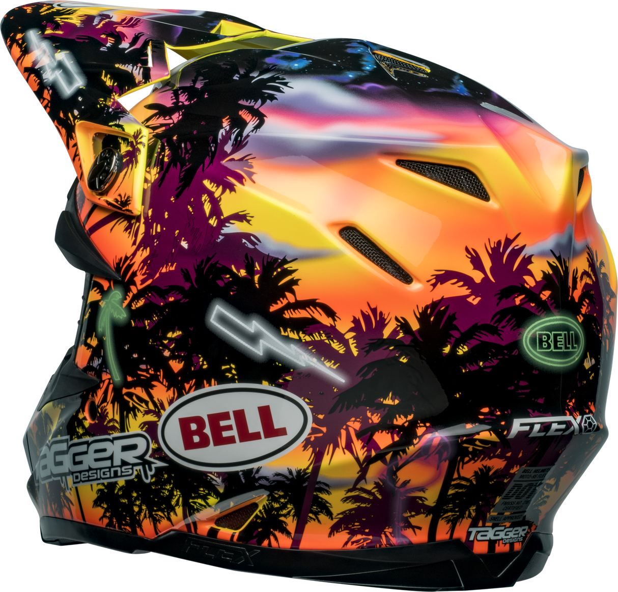 Bell Moto-9S Flex Tagger Tropical Fever Yellow/Orange Helmet