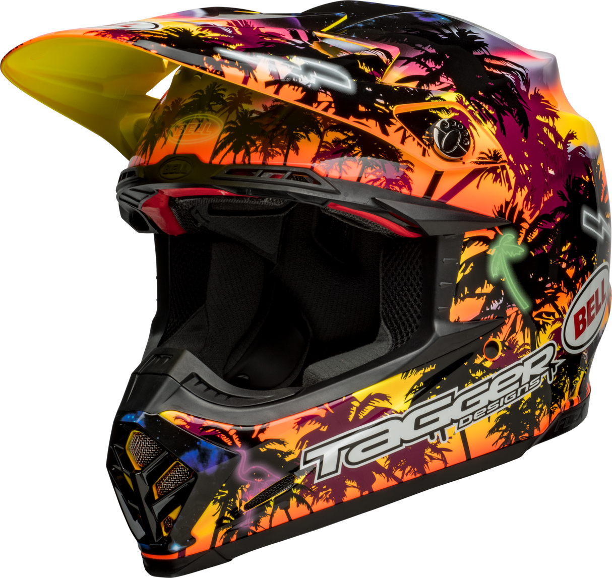 Bell Moto-9S Flex Tagger Tropical Fever Yellow/Orange Helmet