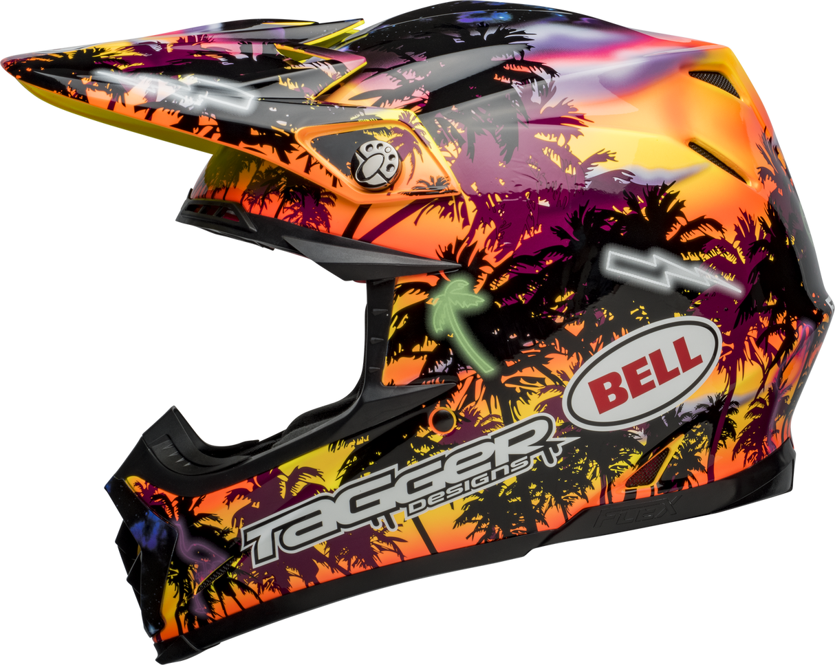 Bell Moto-9S Flex Tagger Tropical Fever Yellow/Orange Helmet