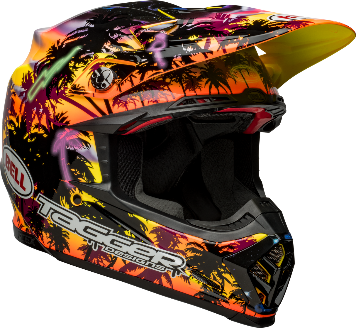 Bell Moto-9S Flex Tagger Tropical Fever Yellow/Orange Helmet