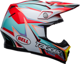 Bell Moto-9S Flex Tagger Edge Gloss White/Aqua Helmet