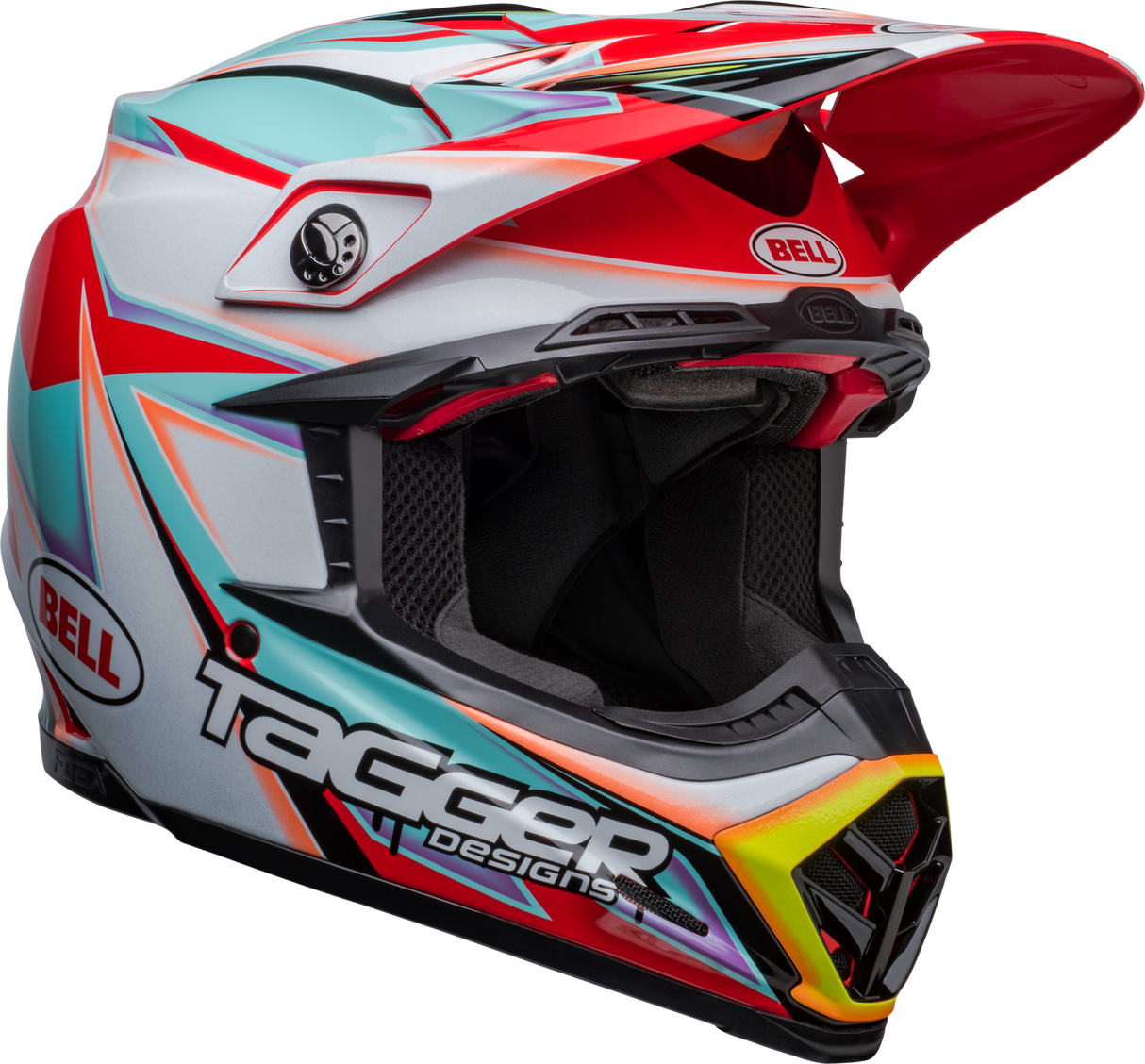 Bell Moto-9S Flex Tagger Edge Gloss White/Aqua Helmet