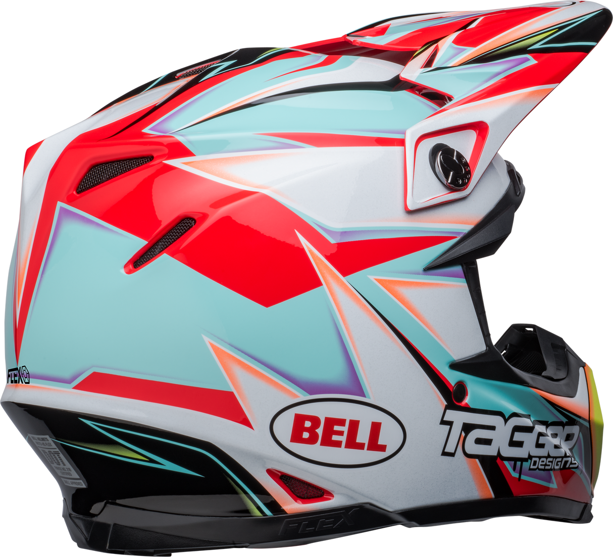 Bell Moto-9S Flex Tagger Edge Gloss White/Aqua Helmet