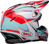 Bell Moto-9S Flex Tagger Edge Gloss White/Aqua Helmet