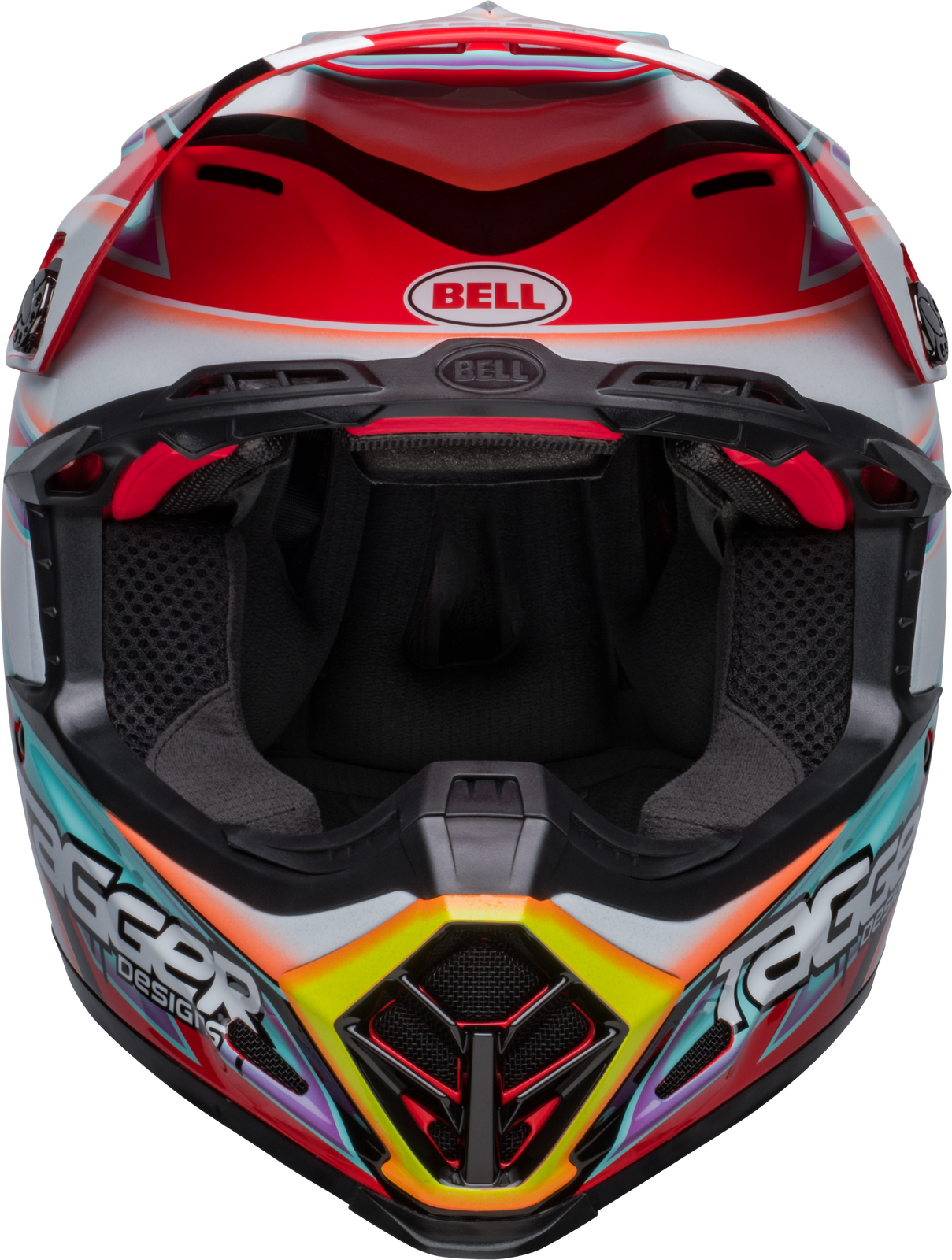 Bell Moto-9S Flex Tagger Edge Gloss White/Aqua Helmet