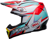 Bell Moto-9S Flex Tagger Edge Gloss White/Aqua Helmet