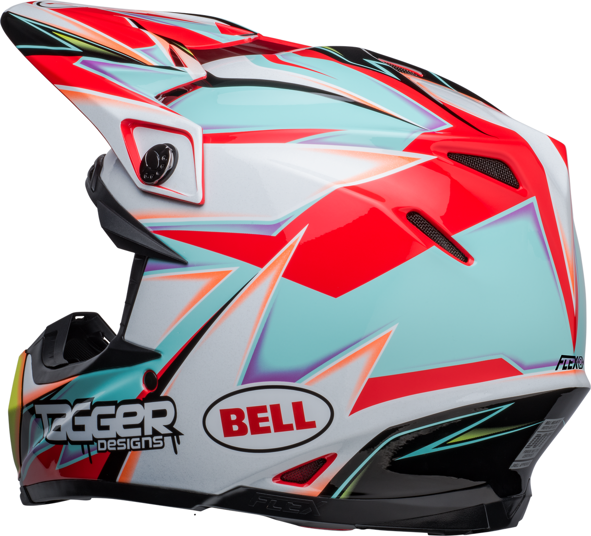 Bell Moto-9S Flex Tagger Edge Gloss White/Aqua Helmet