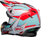 Bell Moto-9S Flex Tagger Edge Gloss White/Aqua Helmet