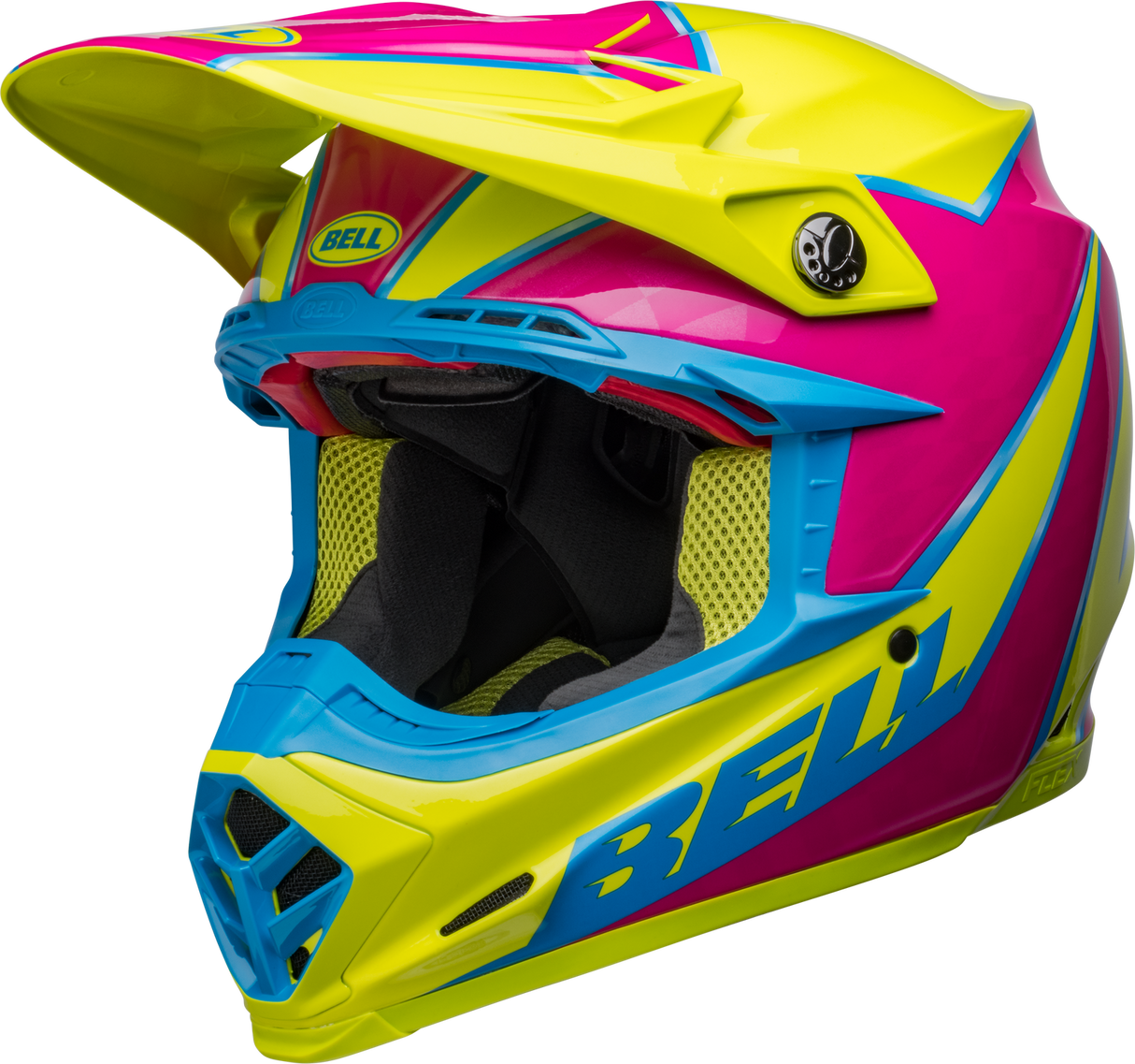 Bell Moto-9S Flex Sprite Gloss Yellow/Magenta Helmet