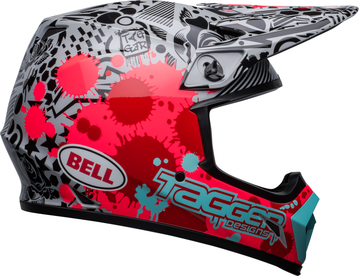 Bell MX-9 MIPS Tagger Splatter Gloss Bright Red/Grey Helmet