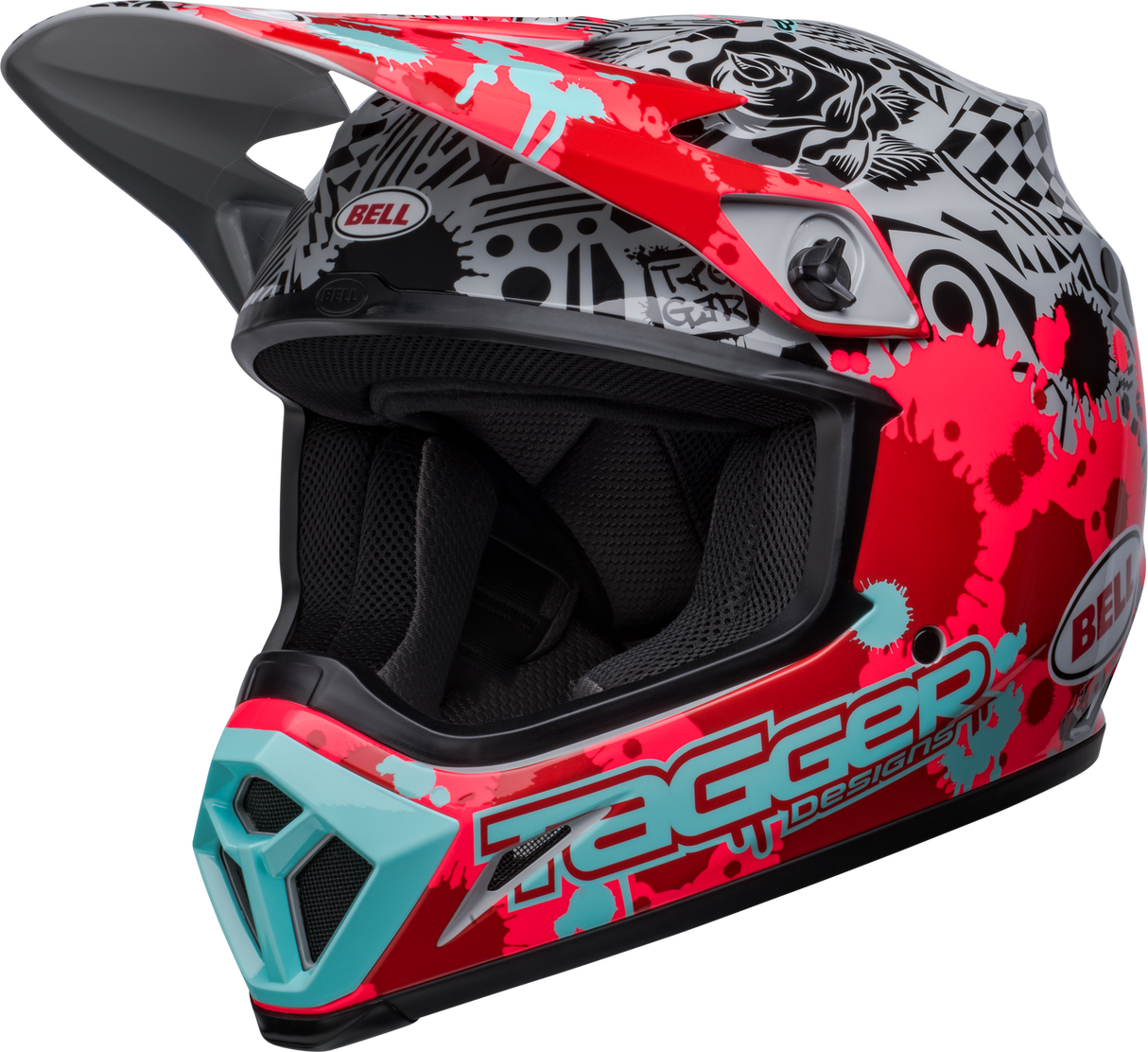 Bell MX-9 MIPS Tagger Splatter Gloss Bright Red/Grey Helmet