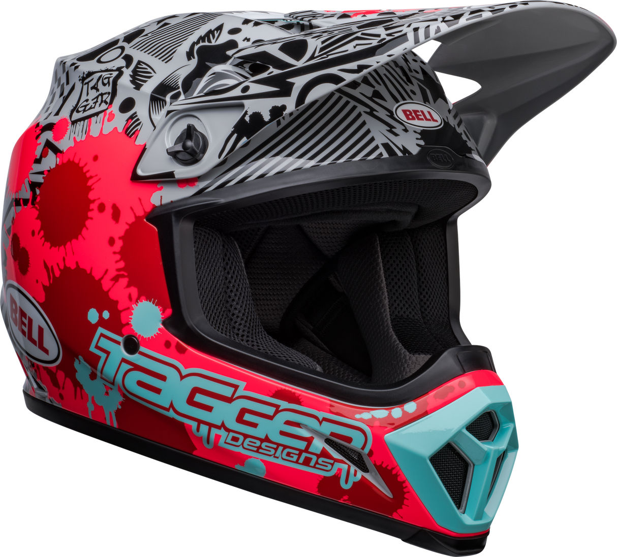 Bell MX-9 MIPS Tagger Splatter Gloss Bright Red/Grey Helmet