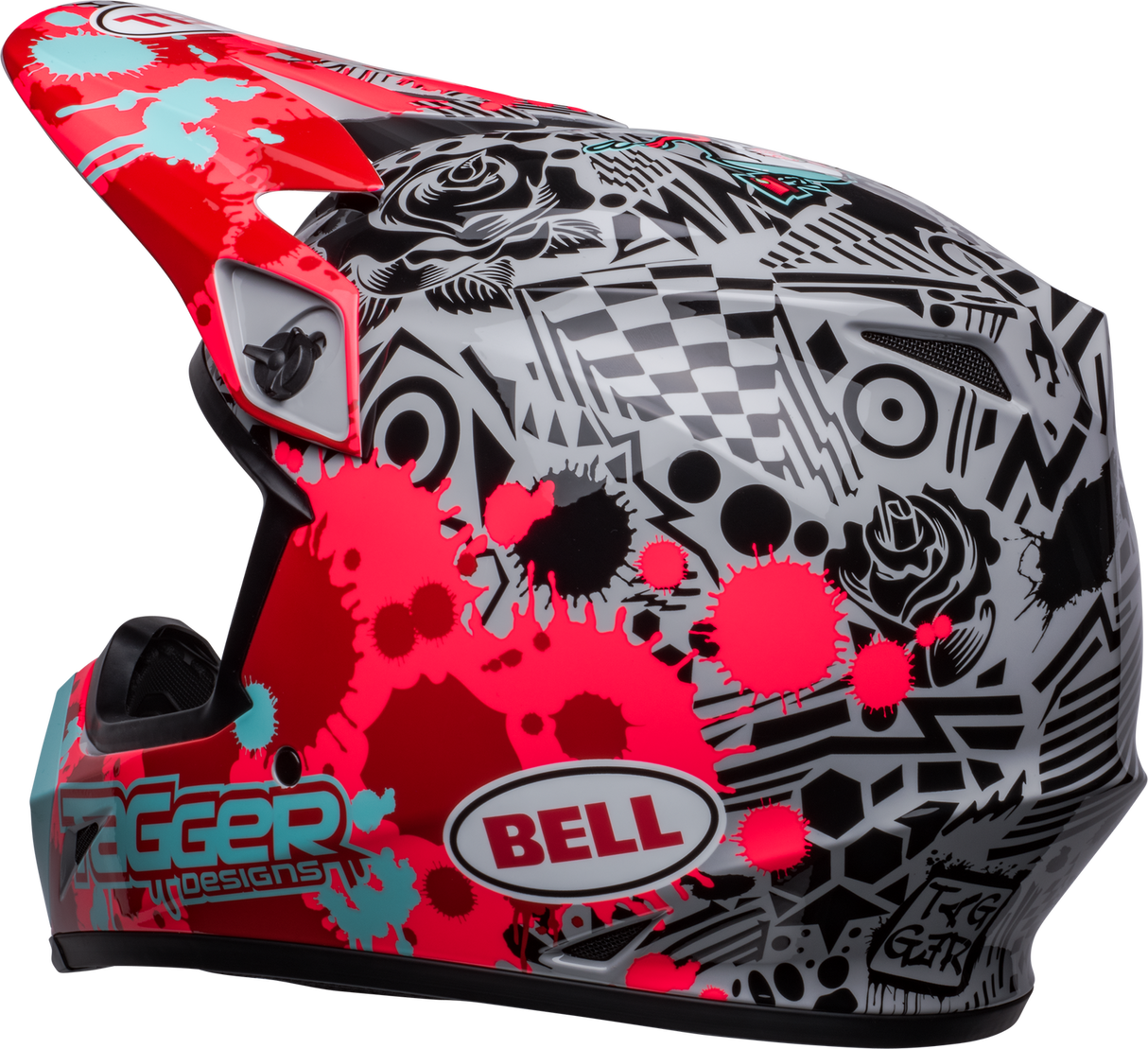 Bell MX-9 MIPS Tagger Splatter Gloss Bright Red/Grey Helmet