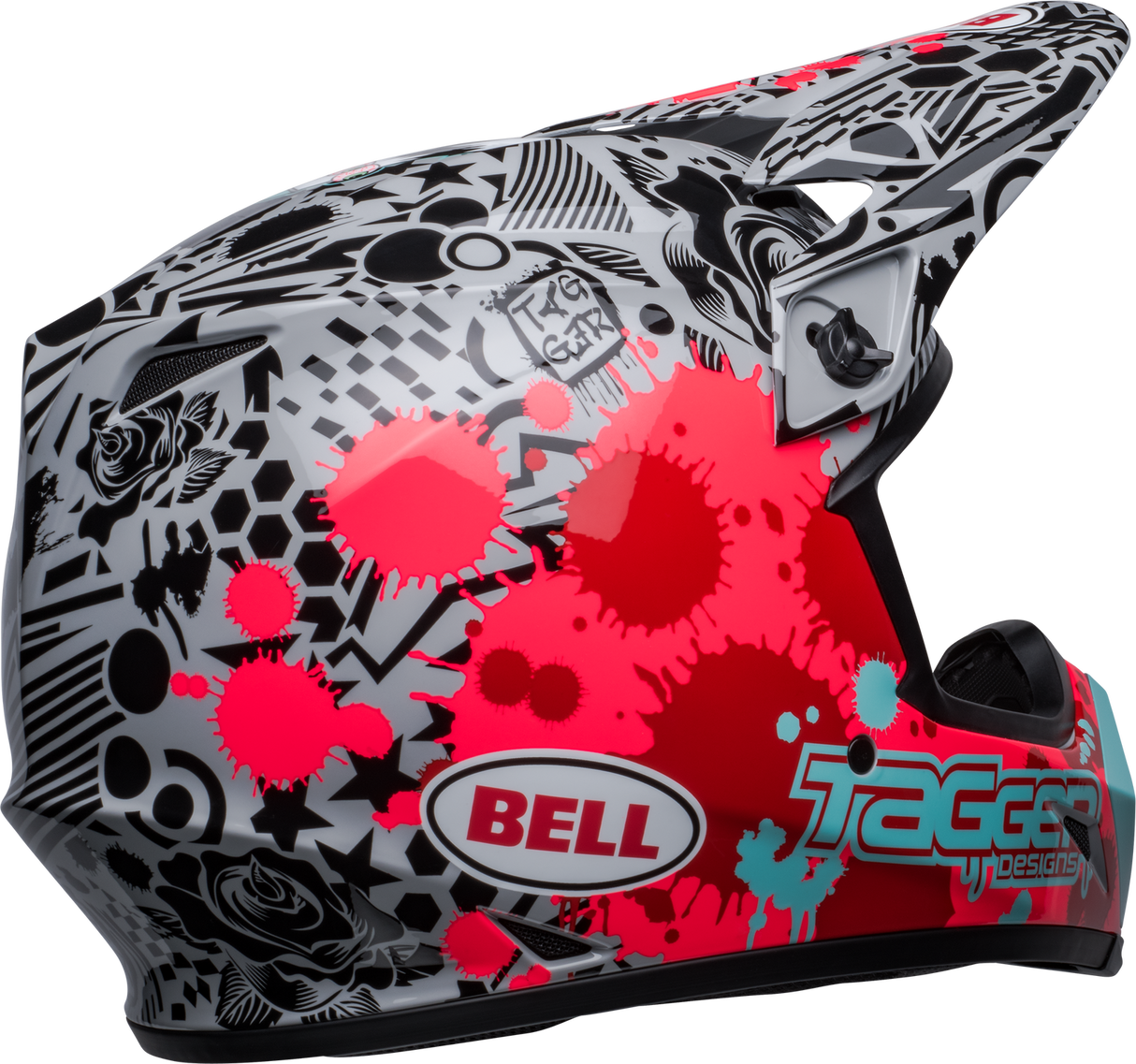 Bell MX-9 MIPS Tagger Splatter Gloss Bright Red/Grey Helmet